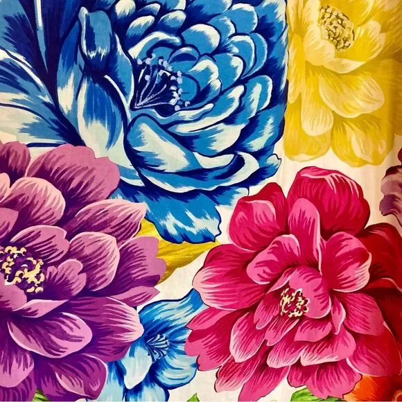 NEW FARM Rio Rainbow Chita Off Shoulder Maxi Dress Puff Sleeve Pink Floral L/XL - Picture 13 of 16